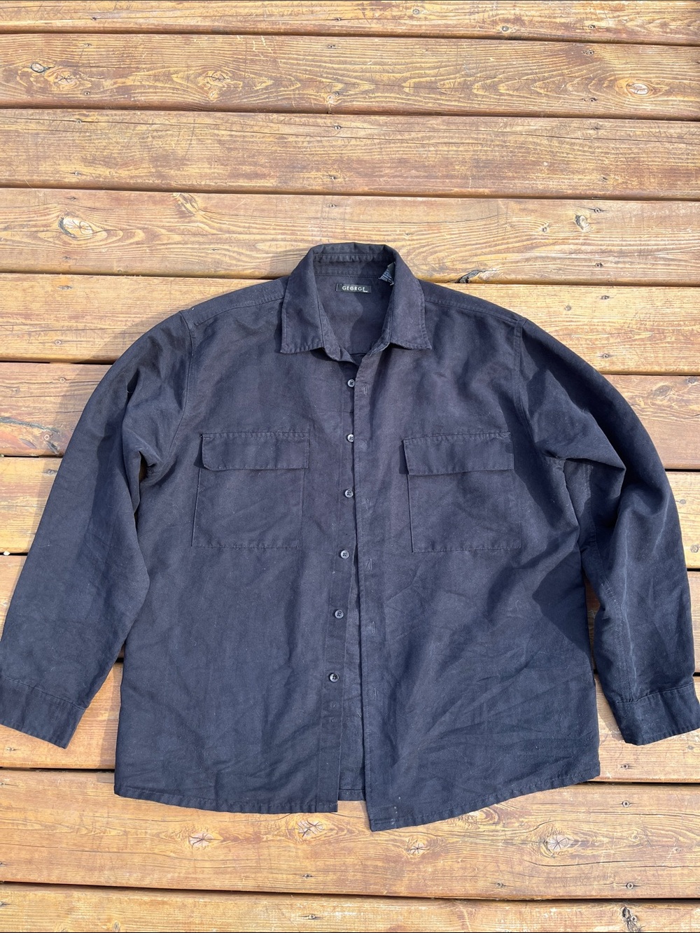 Vintage George black button up long sleeve shirt